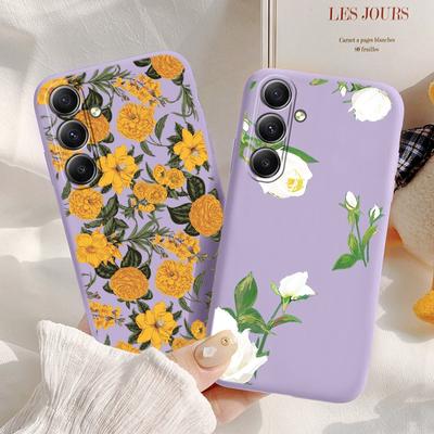 Мягкий силиконовый чехол с цветком для Xiaomi Redmi Note 13 Pro 13C 14T 15 Poco C65 Samsung A55 A35 M35 S24 FE Huawei Honor 200 iPhone Realme противоударный чехол