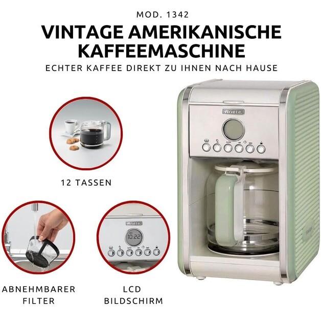 Кофеварка Ariete 1342 Vintage зеленый