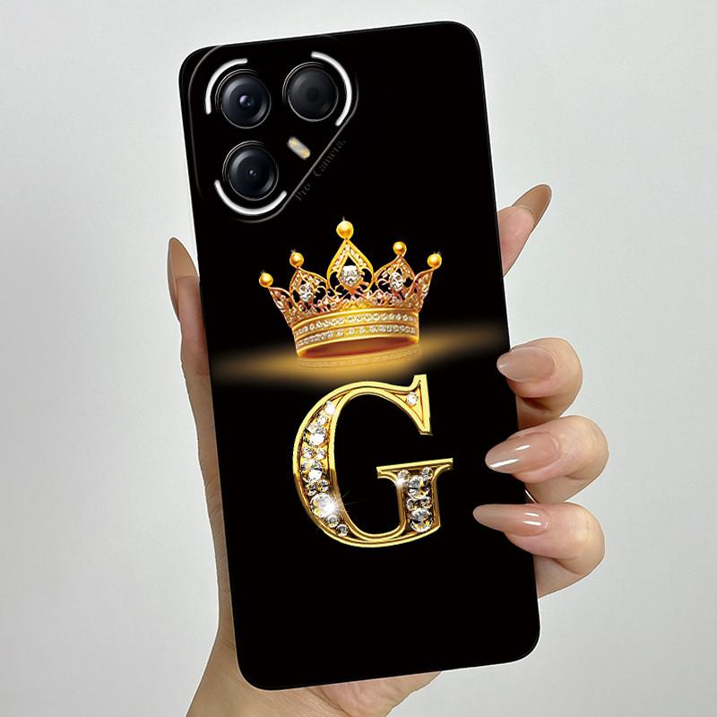 Для Tecno Pova 7 Pro Ultra 5G Чехол Роскошная Корона Буква Силиконовый Мягкий Чехол для Телефона Для Tecno Pova7 Pro Ultra Ударопрочные Задние Крышки