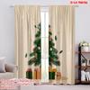 2pcs,2D Plane Printing Curtains&Window Treatment Christmas Tree_ Gift Box_ Snowflake Versatile Fabric (without Rod) Art Deco