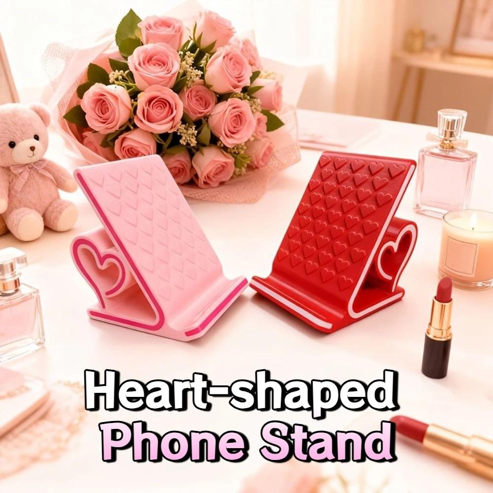 Anti-slip Heart-shaped Phone Stand 3D Printed Smartphones Support Bracket Tabletop Organizer