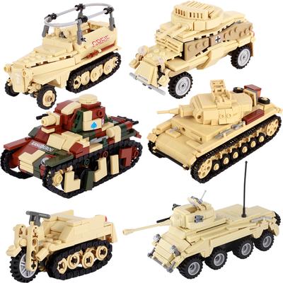 WW2 Военный танк Оружие Строительные блоки Игрушка MOC Немецкий солдат США Бронемашина Пушка Грузовик Транспортное средство Кирпичи Игрушки Мальчики Подарок