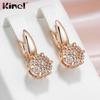 Женские серьги Kinel с натуральным цирконом и полным паве, классические роскошные ювелирные изделия цвета розового золота