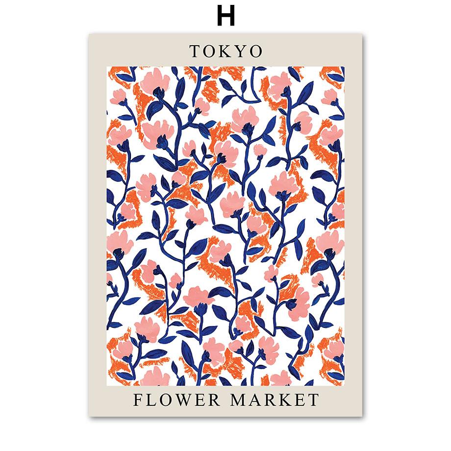 Цветочный рынок Лондон Париж Лиссабон Абстрактный городской постер и принты Настенное искусство Холст Живопись Фотографии для отеля бара Декор для гостиной