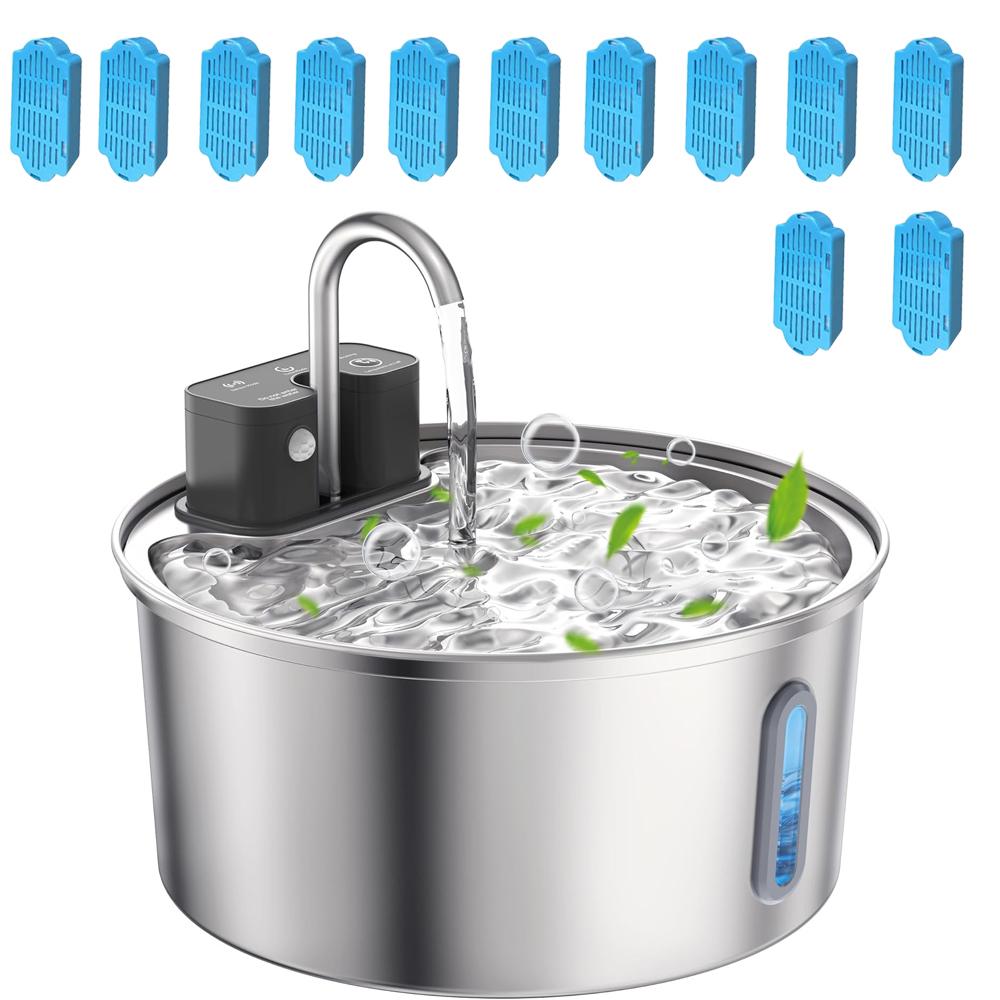 3 л Беспроводная перезаряжаемая сенсорная поилка из нержавеющей стали для домашних животных кошек Автоматическая питьевая поилка для кошек Собак Диспенсер Чаша