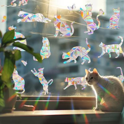 Радужные наклейки на окна ПВХ Suncatcher Prism неклеящиеся наклейки водонепроницаемые статические наклейки для