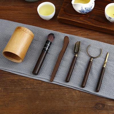 6 шт./компл. Набор для чайной церемонии, термостойкие чайные принадлежности Kongfu, деревянная китайская чайная ложка, щипцы, иглы, принадлежности для чайной комнаты