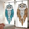 2Pcs Owl Curtain Dreamcatcher Style Owl Features Magic Farsighted Birds Suitable For Living Room And Bedroom 29.53X65.35In