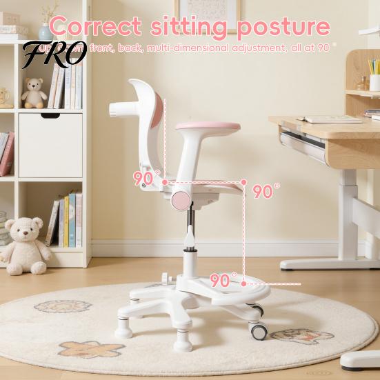 Student Desk Chair Kids Chair, Ergonomic Swivel Study with Armrest Footrest, Adjustable Seat Height Computer for Children Boys Girls Students