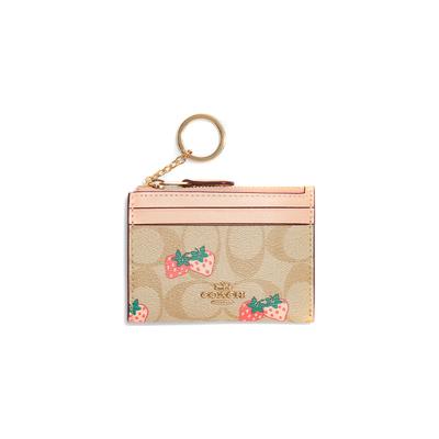 Кардхолдер Skinny Id Case 11 classic old flower с принтом по всей поверхности клубничный принт застежка-молния покрытие из холста и кожи кошелек для ID и монет