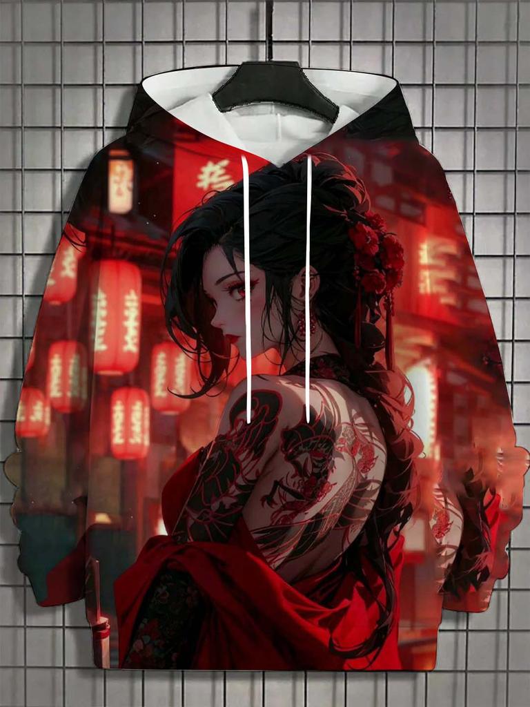 Men's Hoodie Bad Girl Tattoo Sexy Beauty Pattern 3D Printed Top Autumn New Fashion Casual Hip Hop Neutral Hoodie Tops