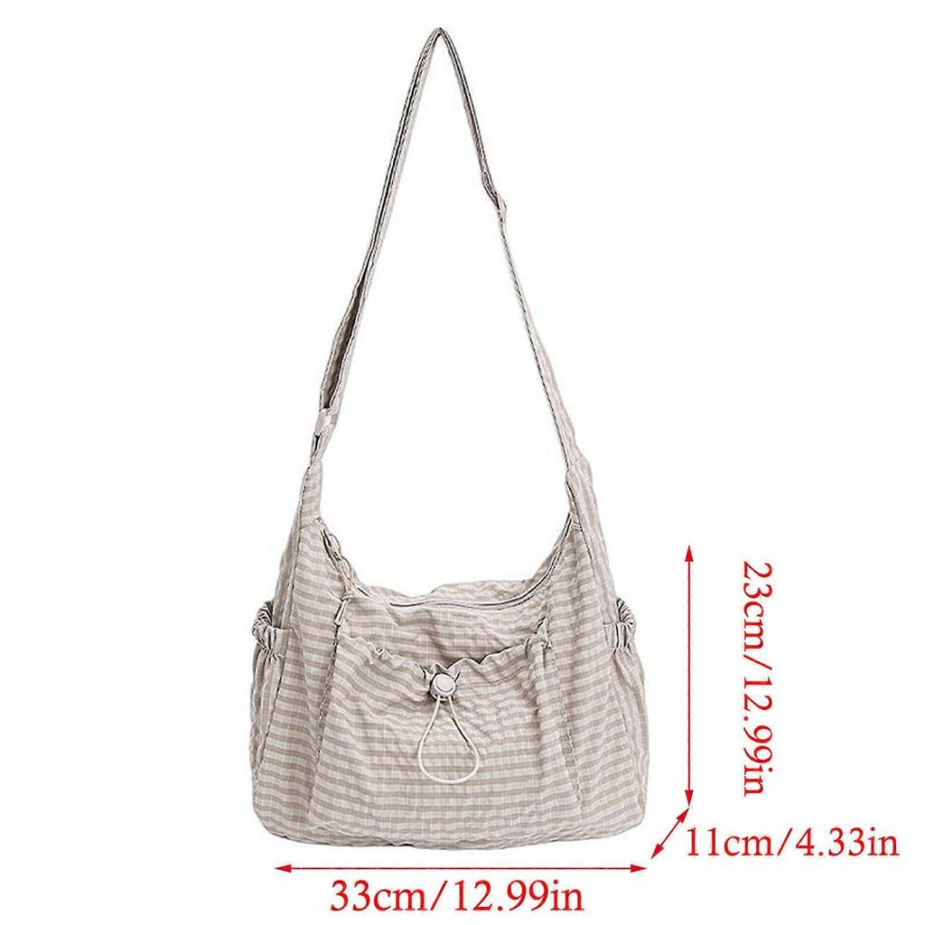 Fashion Unisex Underarm Bag Adjustable Closure Practical Cloth Shoulder Bag Office Commute Outdoor Activities White