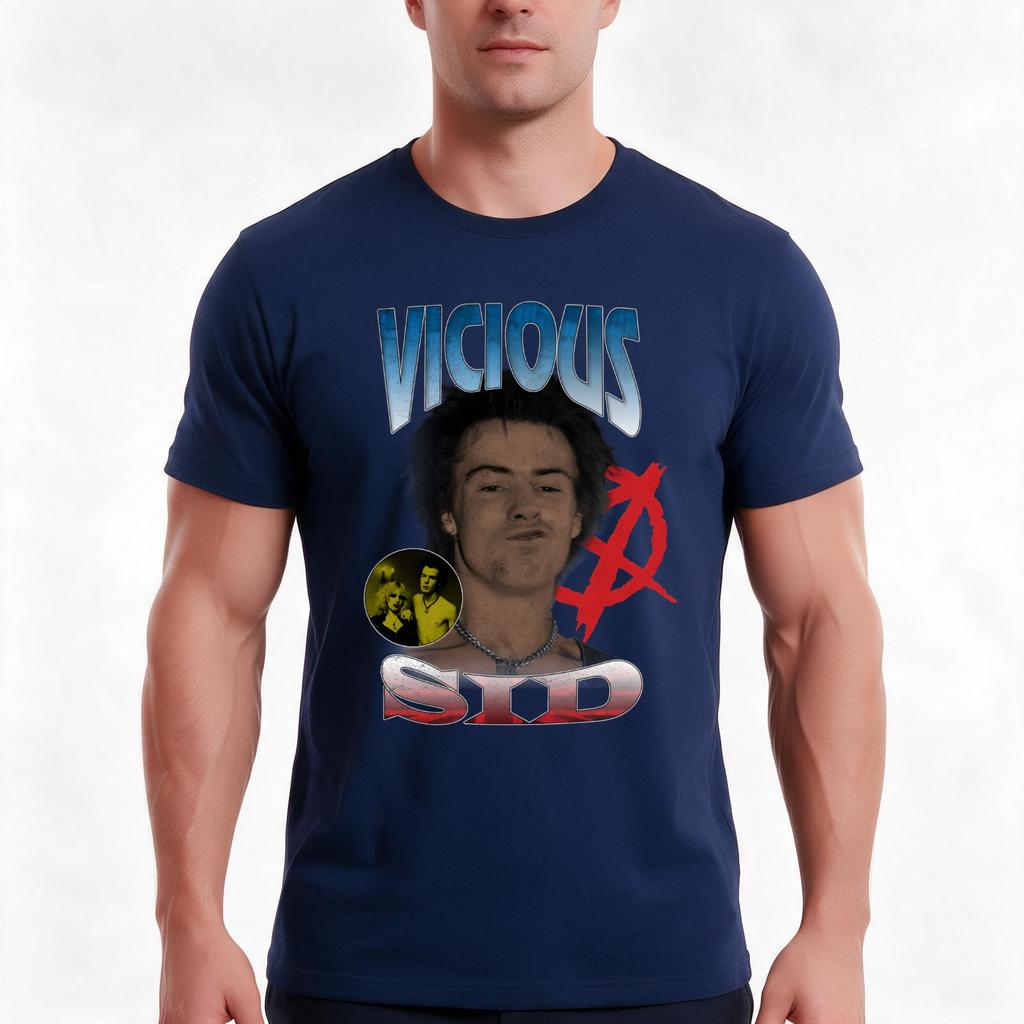 Sid Vicious Rare Vintage Classic Tshirt Summer Casual Cotton Tee Oversized Streetwear Tops Vintage Graphic Print