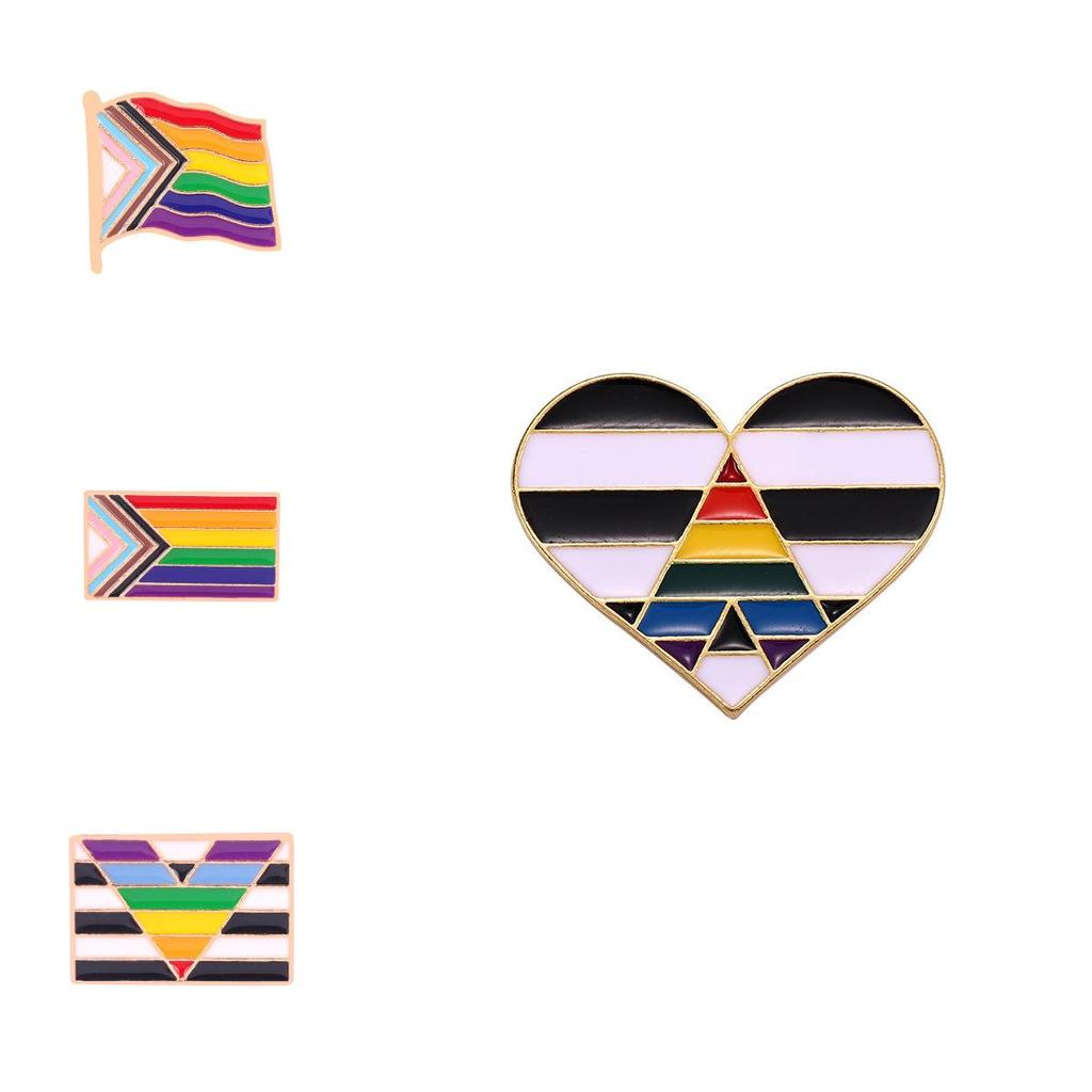 Уникальный дизайн сердца Радужный значок Привлекательная металлическая булавка для украшения Универсальная