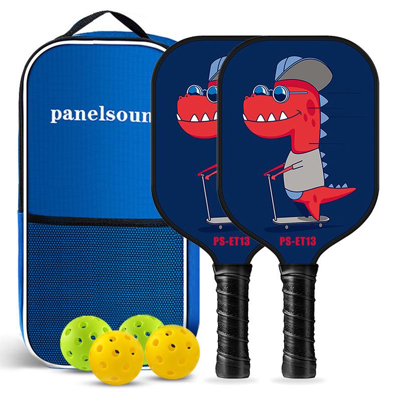 Children's Cartoon Fiberglass Pickleball Paddle Set