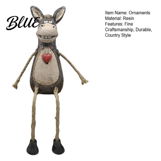 Elegant Table Decorations for Office Rustic Donkey Shelf Sitter Figurine, Hanging Leg Farm Animal Statue, Modern Interior Decoration Pieces Whimsical