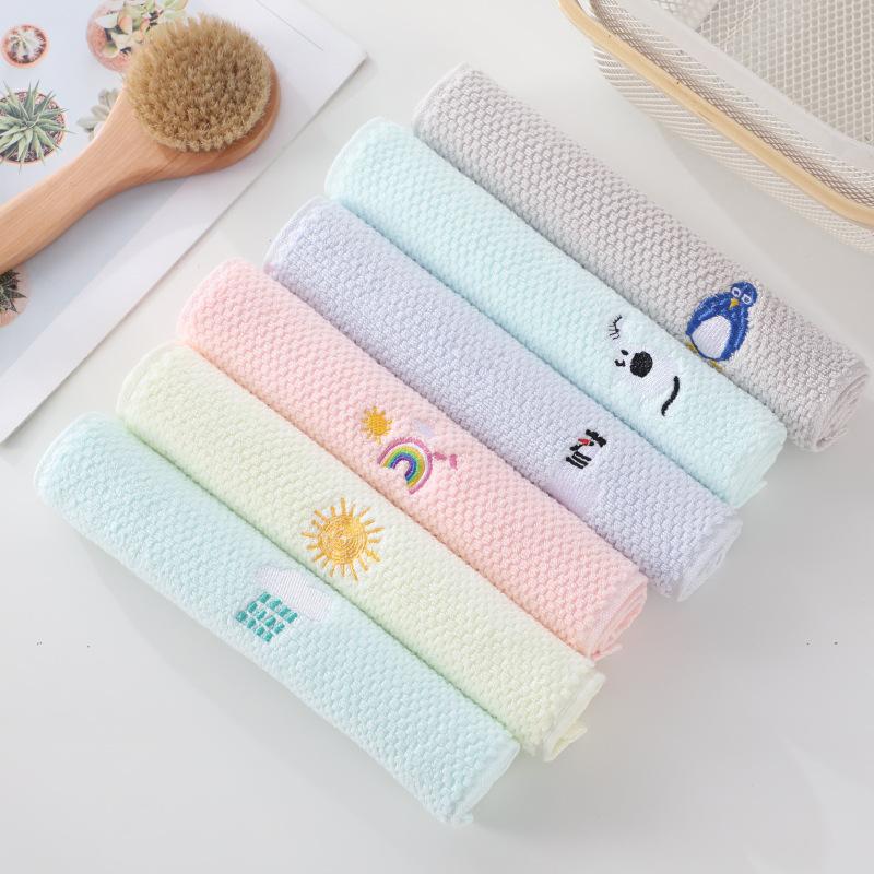 Cartoon Cotton Children Towels Soft Comfortable Wash Face Towel for Kids Newborn Baby Bath Towel Shower Washcloth Handkerchief