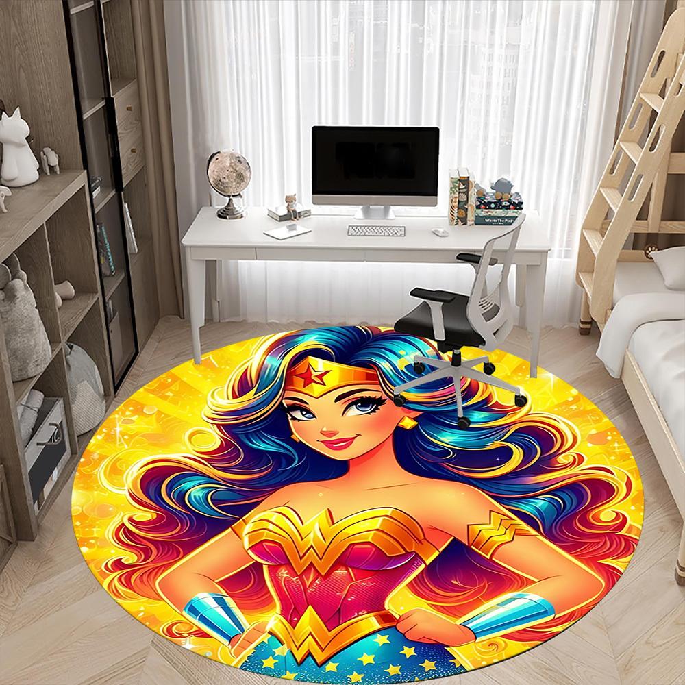 1pc Wonder Woman, Superhero Chair Carpet for Office Non-Slip, Indoor Non-Slip Washable Carpet, Non-Shedding Mat For Officeyy251030098