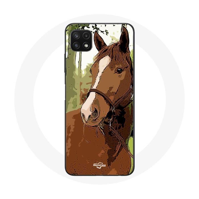 Coque - Samsung - Galaxy A22 5G - Souple - Marron - Race de cheval