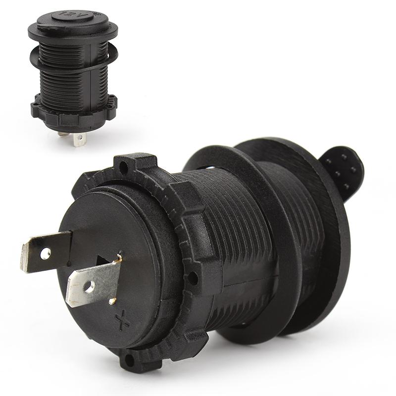 Автомобильные аксессуары, розетка, автомобильный Стайлинг, вилка прикуривателя автомобиля, водонепроницаемый мотоцикл постоянного тока 12 В 24 В, черный термостойкий пластик