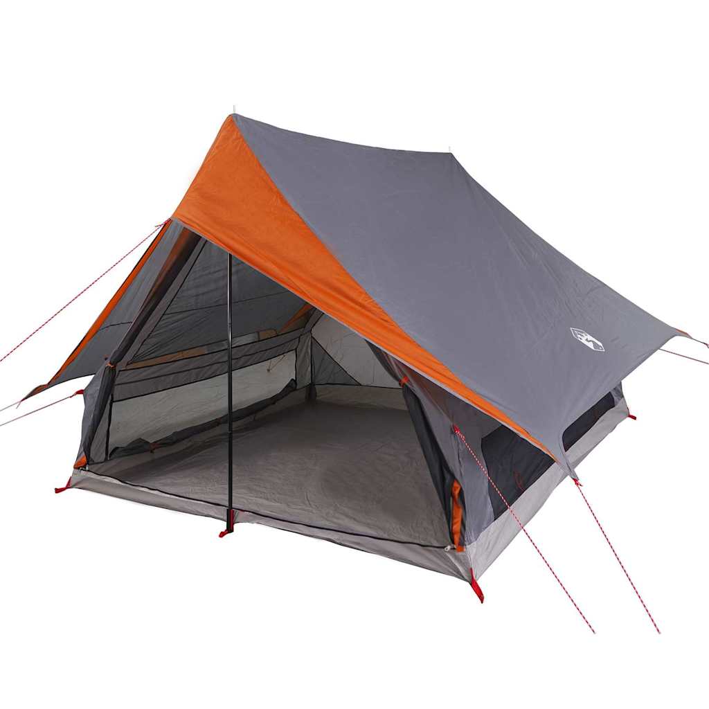 Family Tent with Roof in Grey and Orange 256 x 256 x 185 cm