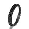 Leather Bracelet For Men Genuine Wrap Braided Leather Cuff Bangle Bracelet with Magnetic Stainless Steel Clasp For Women