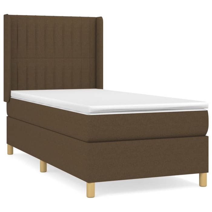 Maison Exclusive - Sommier à lattes de lit avec matelas Marron foncé 100x200 cm