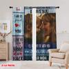 2Pcs,2D Plane Printing Light Filtering Curtains To My Son Blanket Polyester Woven (Without Rod) Outdoor Decorations For Bedroom