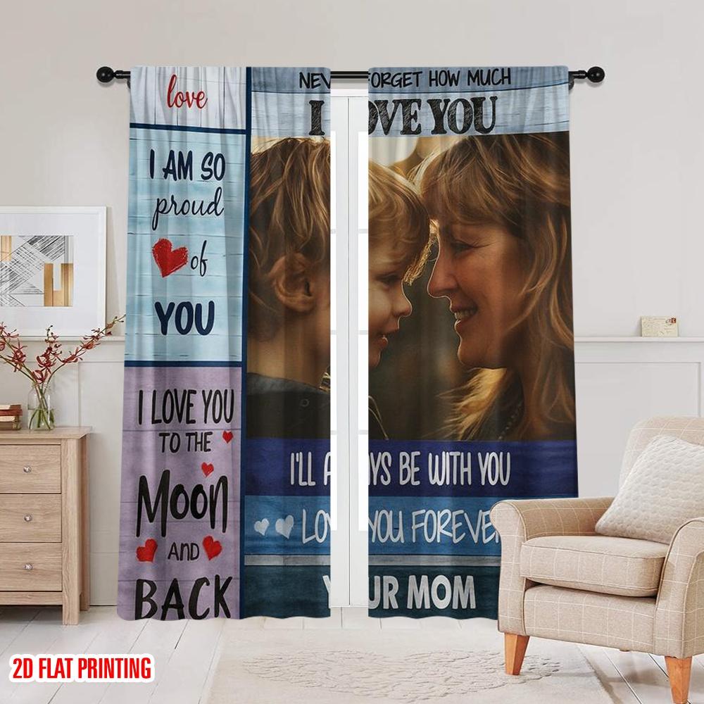 2Pcs,2D Plane Printing Light Filtering Curtains To My Son Blanket Polyester Woven (Without Rod) Outdoor Decorations For Bedroom