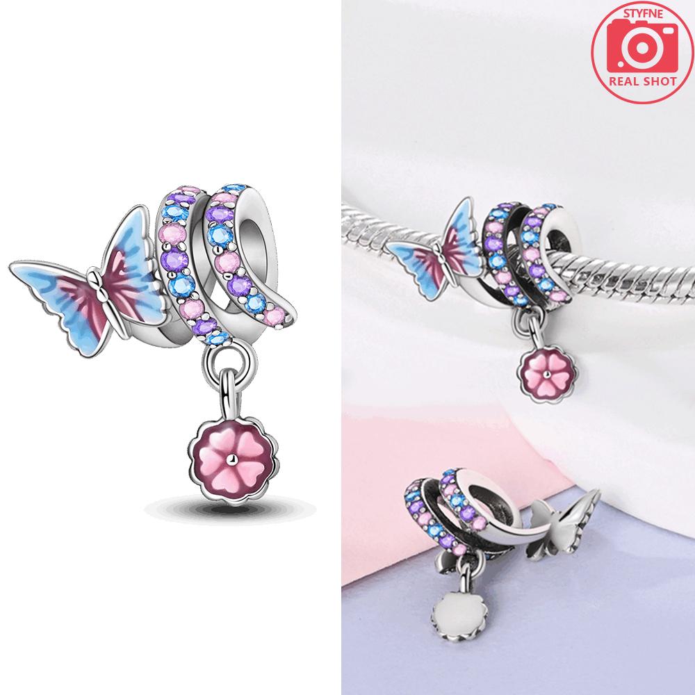 Glowing Luminous Firefly Original Copper Butterfly Pendant Charm Beads Fit Bracelet Charm Making Jewelry Fine Gift Accessory