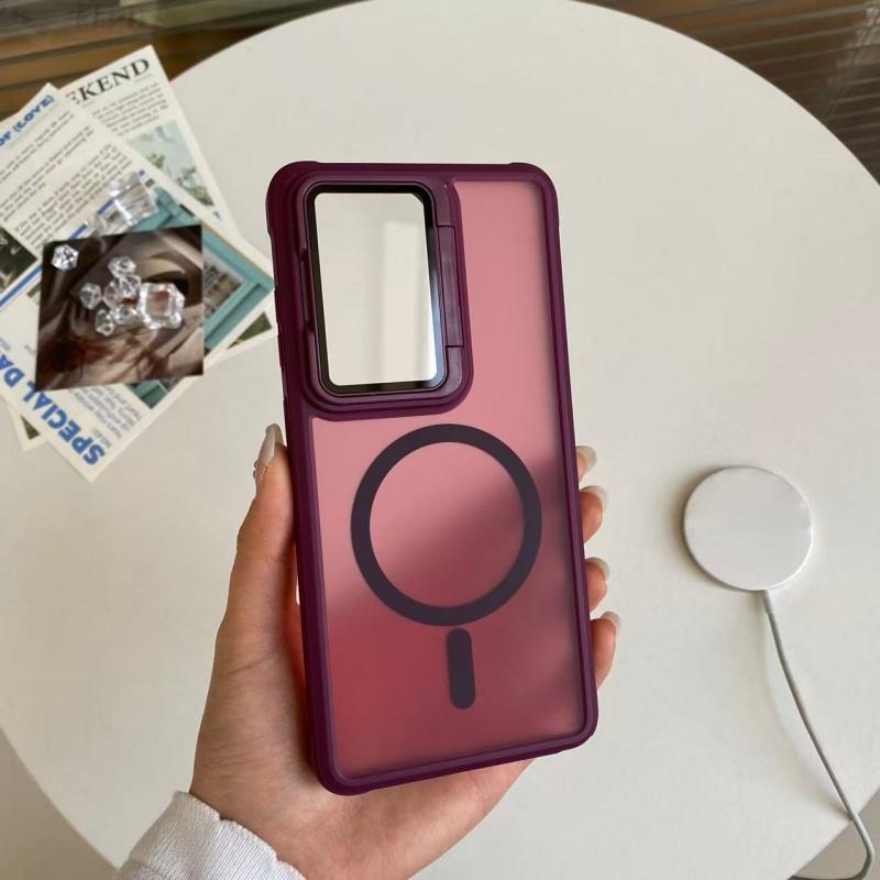 Роскошный Прозрачный Бронированный Чехол-Книжка для Камеры Телефона Samsung Galaxy Чехол для Samsung S26 S25 S24 S23 Plus Ultra FE Магнитная Крышка