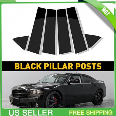 Черные стойки кузова для Dodge 2006-10 6 шт. Накладка на стойку двери Зарядное устройство Накладка на окно Прочная