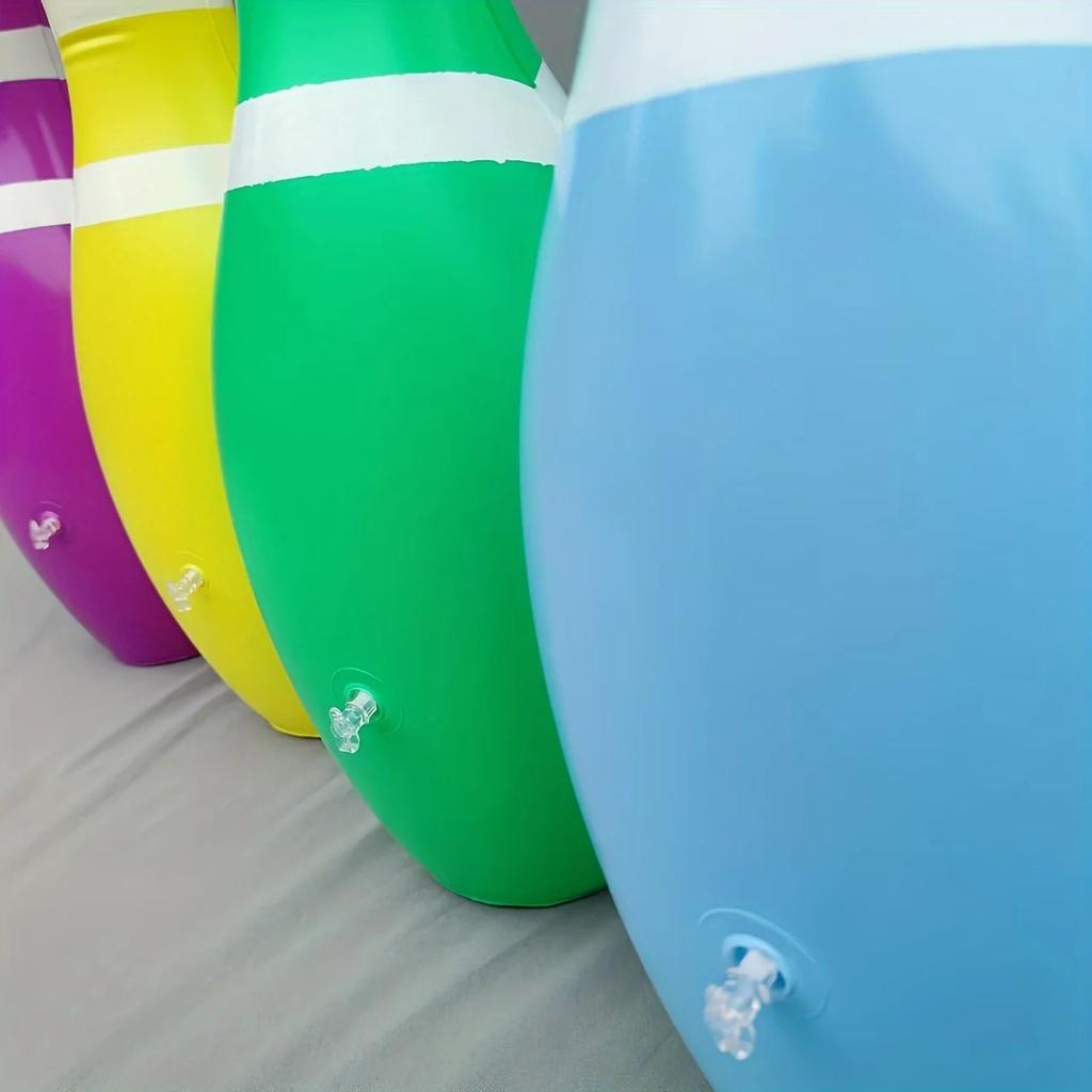 Outdoor Entertainment PVC Inflatable Bowling Set Parent-Child Fun Game Sports Bowling Beach/Sand Toys
