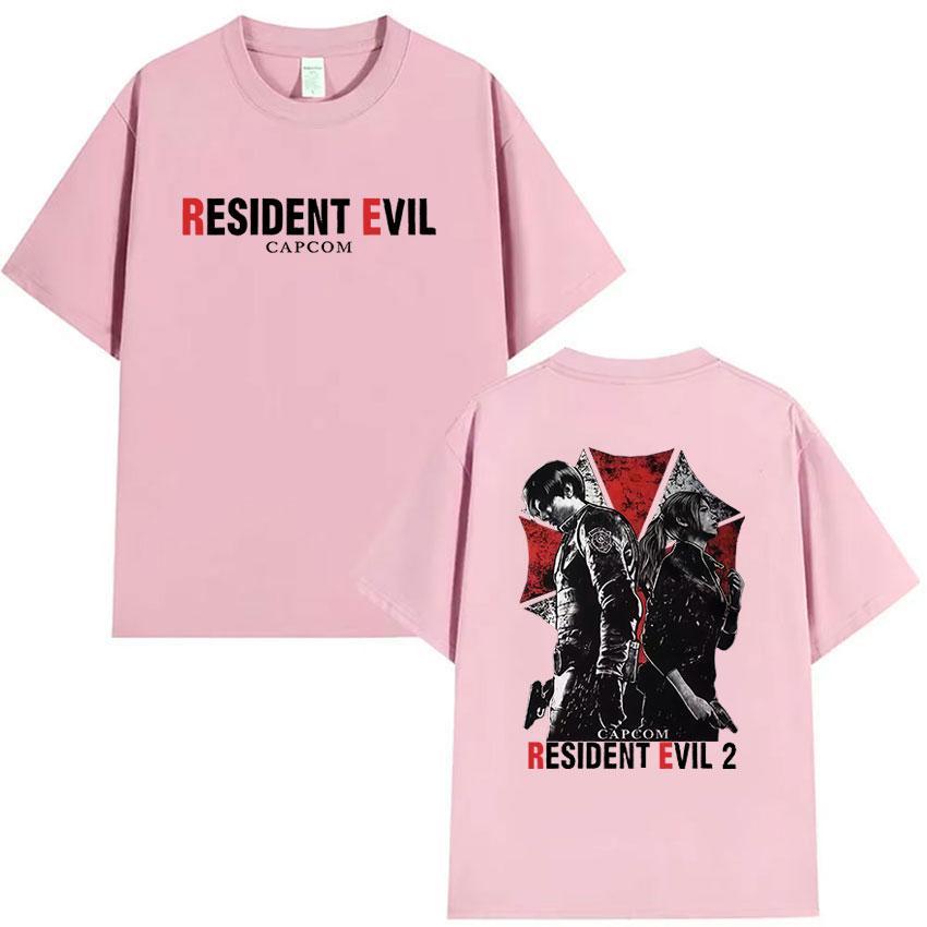 Горячая Игра Леон Кеннеди Resident Evil Графическая Футболка Мужская Летняя Готическая С Коротким Рукавом Футболки Мужчина 100% Хлопок Футболка Уличная Одежда
