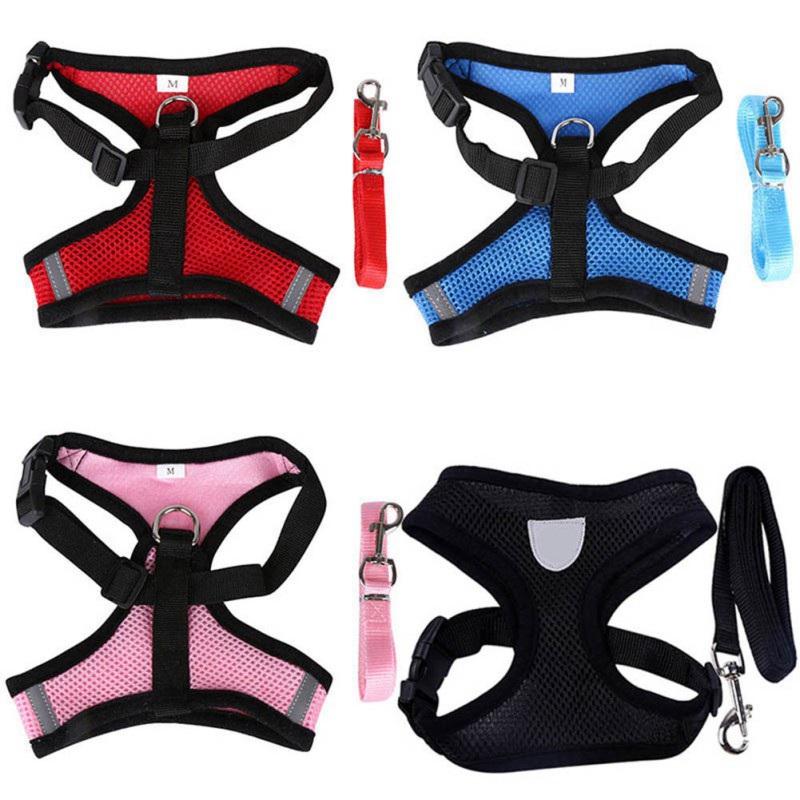 Pet Cat Dog Harness Vest with Leash Puppy Safety Walking Vest Strap Set