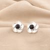 Black Tourmaline Stone Sterling Silver Push Back Stud Post Boho Earrings Jewelry EE-157-24