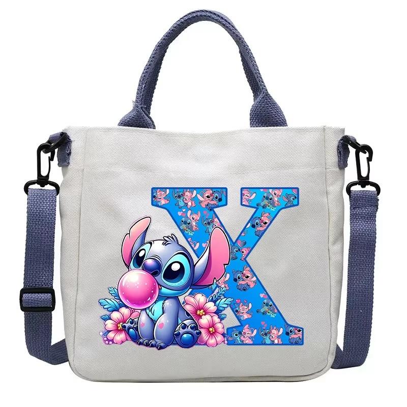 26 Letter Printed Student Canvas Bag Shoulder Bag Multi-Function Large Capacity Messenger Bag