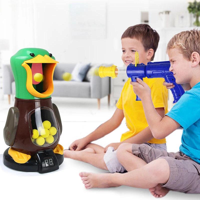 Пневматические игрушки-стрелялки с утками, игры с мягкими пулями, голодные утки, поролоновые шарики, электронные мишени для тренировок со светом и звуком