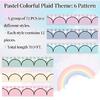 70.9Ft Back to School Pastel Plaid Bulletin Board Borders Colorful Gingham Self-Adhesive Border Trim Sticker Decals for Home Classroom One Silly
