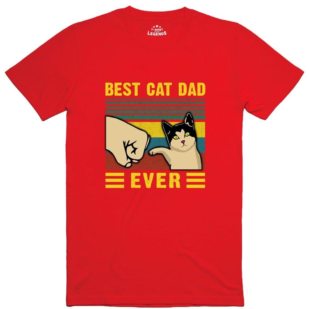Best Cat Dad Funny Unisexs T Shirt Regular Fit Cotton Tee