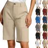 Женские летние повседневные модные свободные и удобные шорты до колена с высокой талией и эластичной резинкой на кармане
