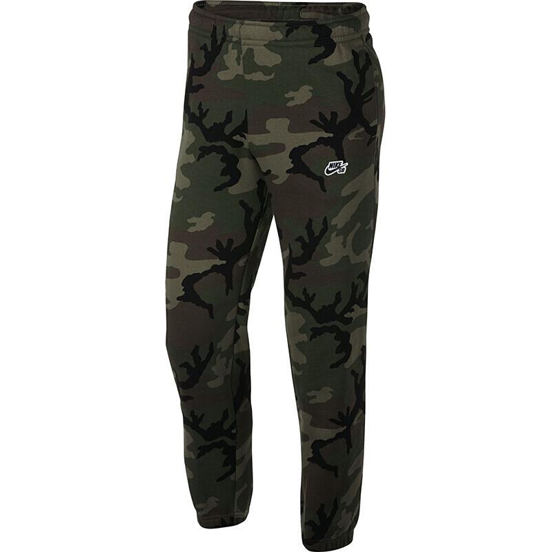 Nike SB Logo Camouflage Print Fleece Comfortable Casual Knit Sports Брюки мужские низ Green AT9884-222