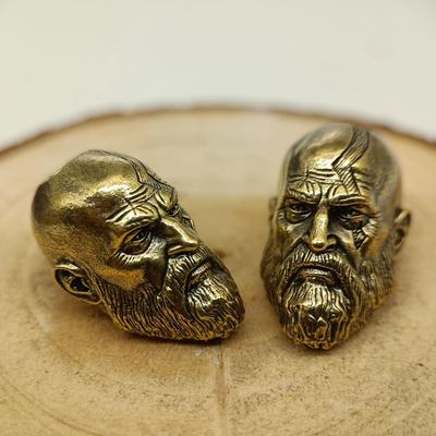 Длиннобородый спартанский воин латунный нож бусины EDC на открытом воздухе DIY паракорд плетеный шнур брелок подвески браслет амулеты ювелирные изделия аксессуар