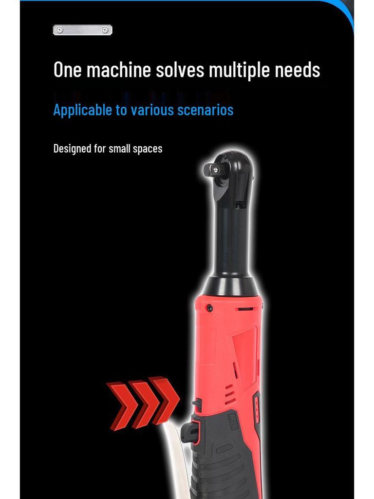 18V Lithium Battery Multifunctional 90-Degree Angle Electric Ratchet Wrench