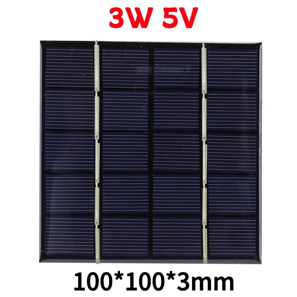 Portable Solar Panel 3/5W 2/5V Solar Charging Panel High-efficiency Solar Cells For 3.7V Battery 3-5V Battery/Phone Charger