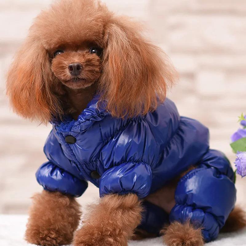 Зимняя теплая одежда для собак для маленьких собак, непромокаемый утолщенный комбинезон для собак, пуховик для собак, одежда для чихуахуа йорков