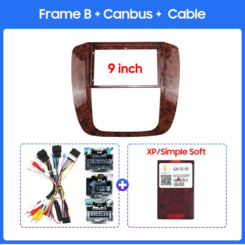 9inch FOR GMC Yukon/SIRRIA/ChevroletSuburban/Tahoe 2007-2012 Car stereo radio Android frame panel Center fascia cable harness