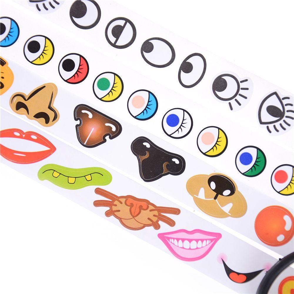 Children Birthday Gifts Cartoon Animal Eyes / Nose / Mouth Stickers Educational Toys Glue Stickers