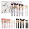 10-Piece Marble Makeup Brush Set: 5 Large & 5 Small Brushes for Blush, Foundation, and Eyeshadow