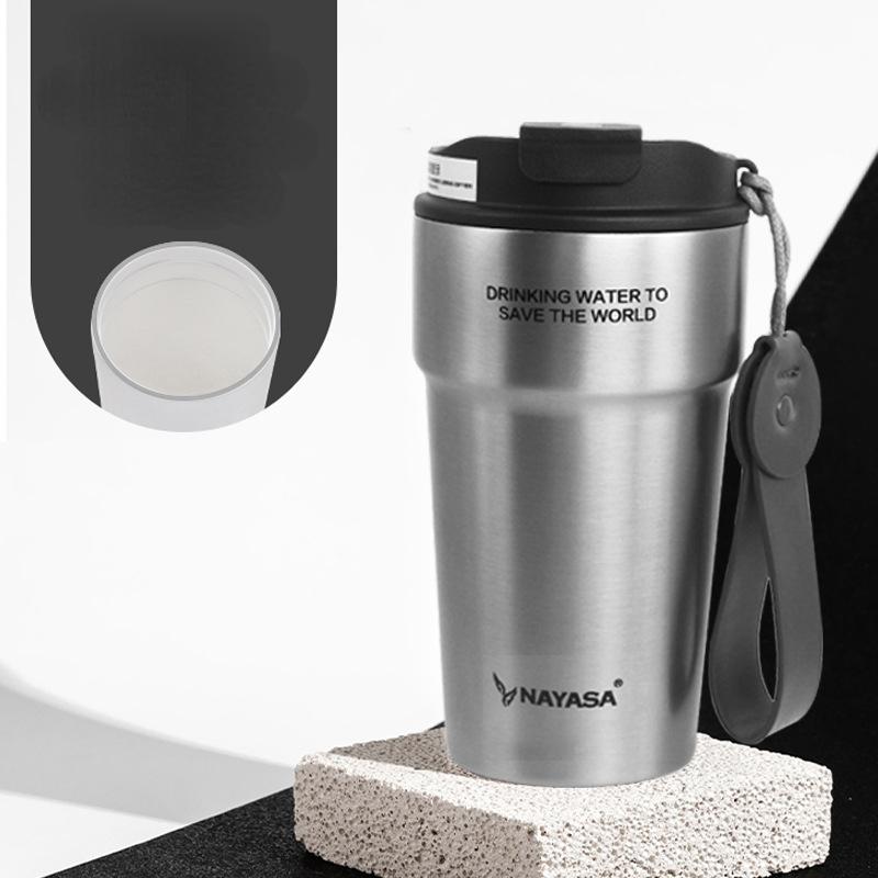 Керамическая внутренняя чашка для кофе, чашка с термоизоляцией, женская портативная чашка для сопровождения, мужская чашка для питья с двойными стенками и соломинкой для использования вне дома